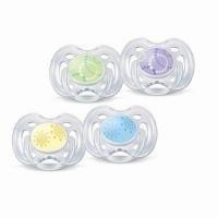 Соска-пустышка AVENT силиконовая free flow (0-6 мес.) (арт. 180/25), 2 шт. (голуб/рисунок)