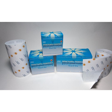 Повязка LEIKO на рану пластырного типа рулонная 5смх1000см (нетканая основа)