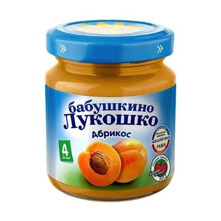 Пюре БАБУШКИНО ЛУКОШКО абрикос с сахаром (с 4 мес.) 100 г