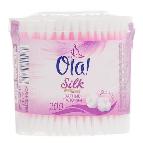 Ватные палочки OLA Silk Sensetiv, 200 шт.   (пак.)