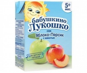 Сок БАБУШКИНО ЛУКОШКО яблоко/персик 200 мл