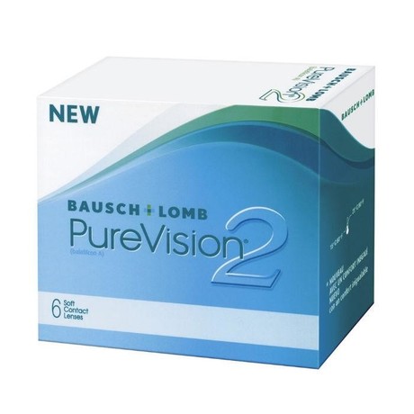 Линзы Pure Vision-2 pk 6 Dia 14.0 BC 8.6  контактные мягкие корриг. (-2,25)