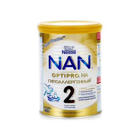 Смесь молочная НАН-2 Супер ПРЕМИУМ Оптипро гипоаллергенный (с 6 мес.) 400 г