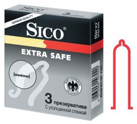 Презерватив SICO X-tra (с утолщенной стенкой, серая уп.), 3 шт.