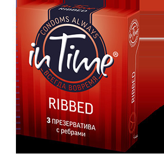 Презерватив IN TIME 3 шт.  Ribbed (c ребрами)