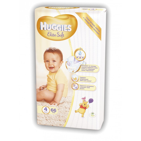 Подгузники ХАГГИС Elite Soft (3-6кг), 66 шт.
