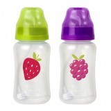 Бутылочка детская ПОМА широкое горло с клапаном быстрый поток 300 мл (арт. 3710)