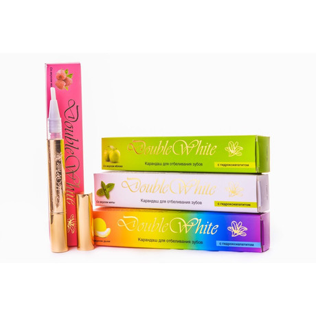 Карандаш Double White гель для зубов отбеливающий Яблоко 3 мл