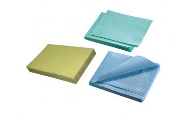 Нагрудник-салфетка стоматологическая 2-х слойная (цвет синий) 33 х 45см, 500 шт.