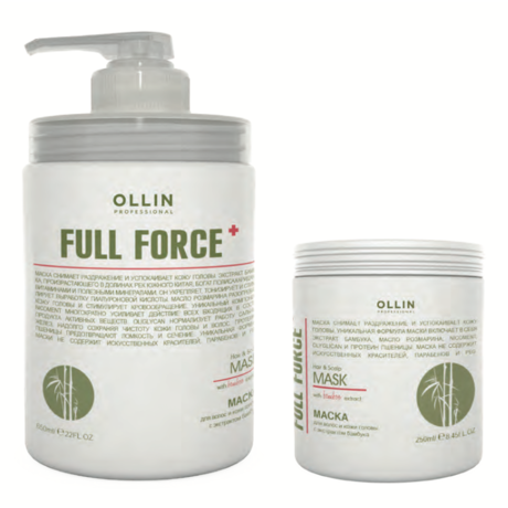 Маска для волос OLLIN FULL FORCE с экстрактом бамбука для волос и кожи головы 250 мл