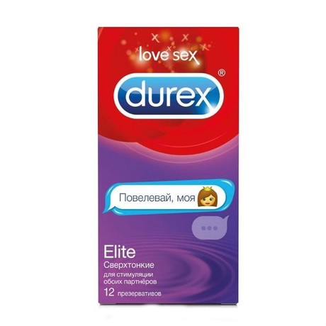 Презерватив DUREX Elite Emoji (ультратонкие со смазкой), 12 шт.