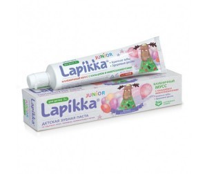 Зубная паста детская LAPIKKA Junior Клубничный мусс с кальцием и микроэлементами 74 г (с 7-ми лет)