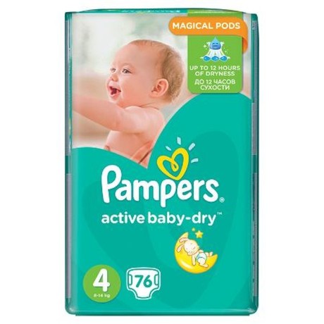 Подгузники PAMPERS Active baby Maxi (8-14 кг), 76 шт.