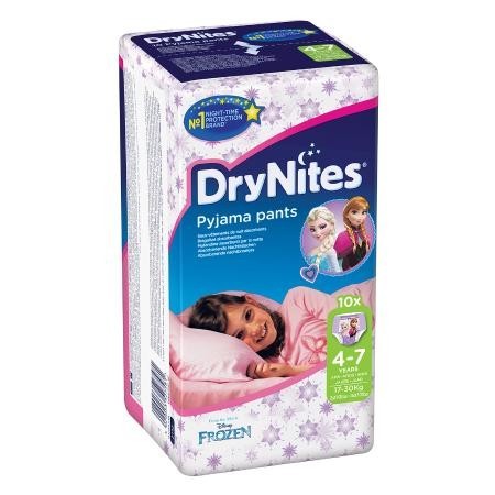 Подгузники-трусики ХАГГИС DryNites (17-30кг), 10 шт.   для девочек