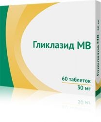 Гликлазид МВ таблетки с пролонгированным высвобождением  60 мг, 30 шт.