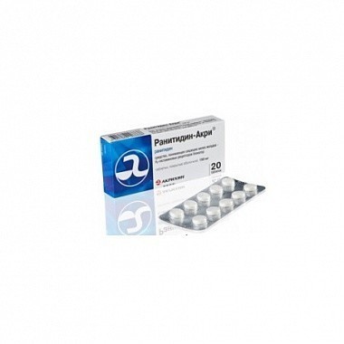 Ранитидин-Акрихин таблетки 150 мг, 20 шт.