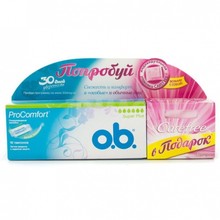 Тампоны гигиенические O.B. ProComfort Super Plus, 16 шт. + салфетки