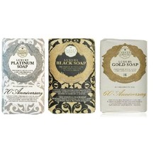 Мыло NESTI DANTE Юбилейное золотое, платиновое + роскошное черное 250 г ,  3 шт.