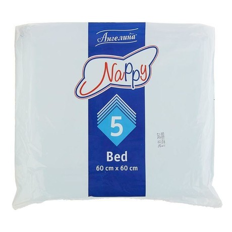Простыни АНГЕЛИНА NAPPY впитывающие 60 x 60, 5 шт.