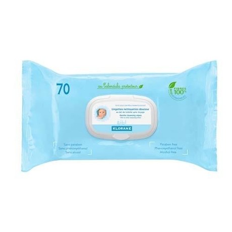 Салфетки детские KLORANE Bebe очищающие, 70 шт.