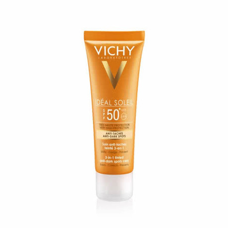VICHY CAPITAL IDEAL SOLEIL 3 в 1 тонирующий уход против пигментных пятен SPF-50+ 50 мл