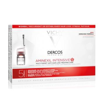VICHY DERCOS Aminexil Усиленная формула средство против выпадения волос для женщин 6 мл, 21 шт.  (ампулы)