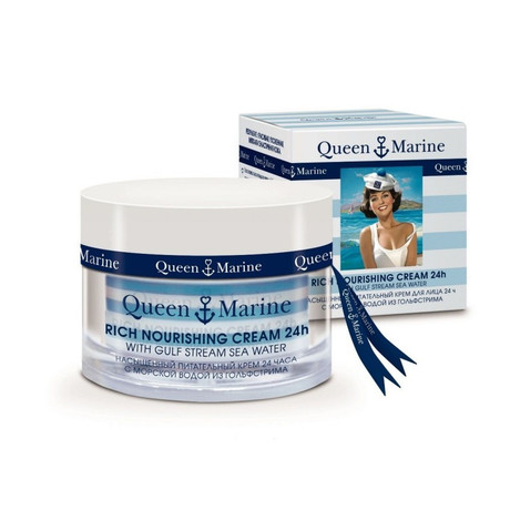 Queen Marine крем питательный для лица 24 часа с морской водой из гольфстрима 50 мл