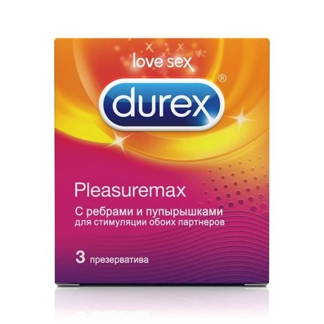 Презерватив DUREX Pleasuremax Emoji (рельефные полоски и точки), 3 шт.