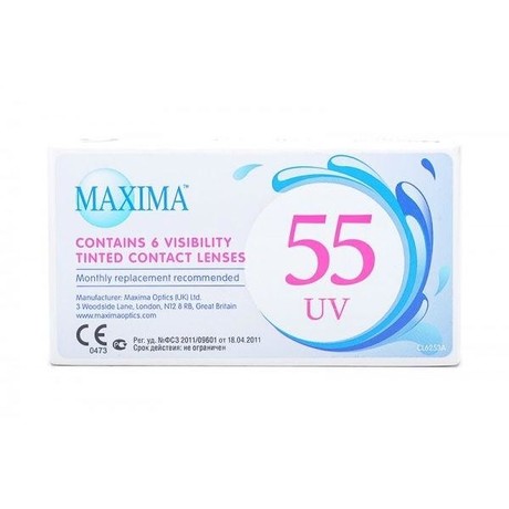 Линзы MAXIMA 55 UV (original) pk 6 Dia 14.2 BC 8.6 контактные мягкие корриг. (-3,75)