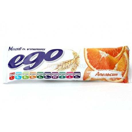 Батончики мюсли EGO апельсин с витаминами 25г