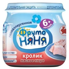 Пюре ФРУТОНЯНЯ кролик (с 6мес.) 80г