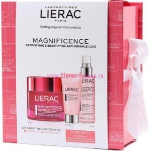 LIERAC МаниФИсанс набор Сияние молодости (гель-крем День-Ночь 50мл + маска SOS кисл.увл. 10мл+тон.брюм 30мл)