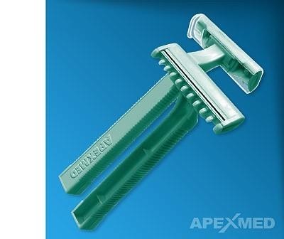 Бритвенный станок APEXMED д/бритья операционного поля с 2 лезвиями, 100 шт.