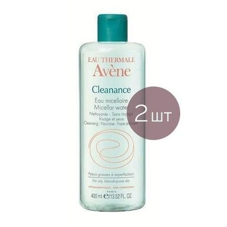 Мицеллярная вода AVENE Cleanance очищающая 400 мл, 2 шт. (50% скидка на вторую бут.)