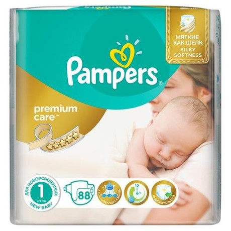 Подгузники PAMPERS Premium Care mini (2-5кг), 88 шт.
