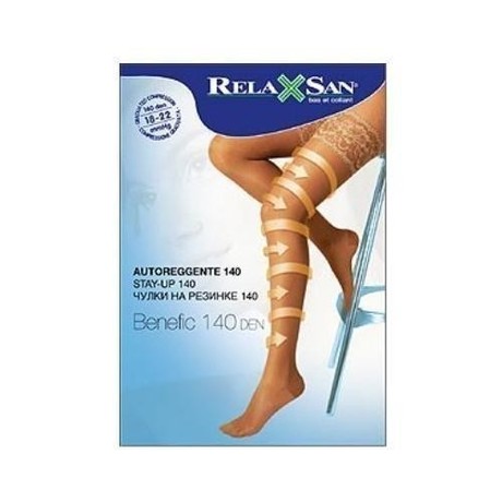 Чулки STAY UP Relaxsan лечебные на резинке 140 den разм. S2/Nero