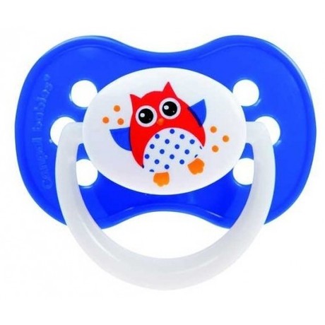 Соска-пустышка CANPOL BABIES OWL силиконовая симметричная (0-6мес.) (арт. 250930284) голубая