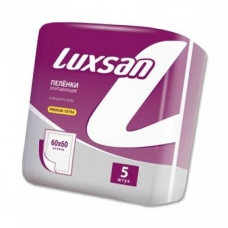 Пеленка Luxsan Premium Extra впитывающие 60 х 60, 5 шт.
