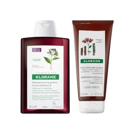Набор косметический KLORANE (шампунь с экстрактом хинина 200 мл + бальзам-ополаскиватель 200 мл)