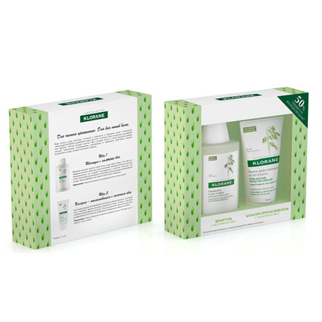 Набор косметический KLORANE (шампунь с молочком овса 200мл + бальзам-ополаскиватель с молочком овса 150мл)