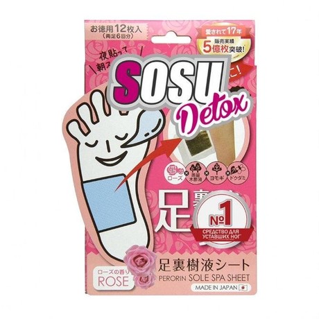 Патчи SOSU Detox для ног с ароматом Розы (6 пар)