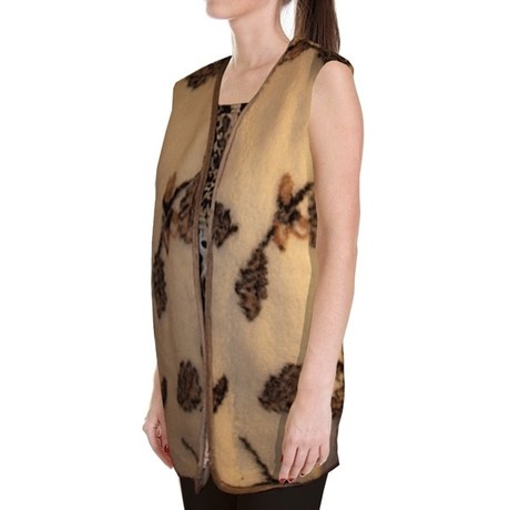 Жилет меховой односторонний овечья шерсть разм. 54-56 (жаккард)