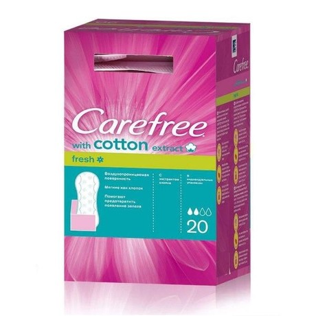 Прокладки гигиенические CAREFREE Cotton ежедневные воздухопроницаемые, 20 шт.