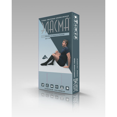 Гольфы ЭЛАСМА 1 класс компрессионные для мужчин разм. 2 (арт. C 503) (черн)