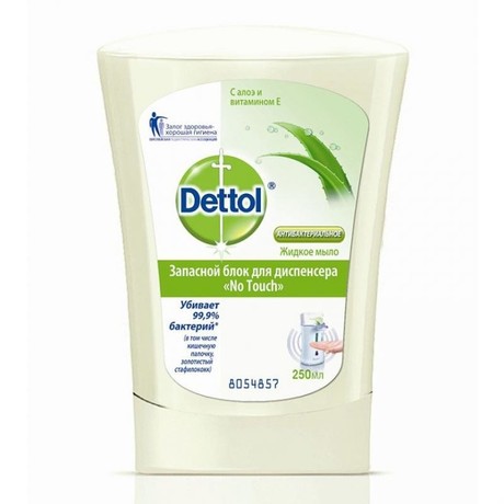 Деттол (Dettol) мыло для диспенсера Алоэ и витамин Е 250 мл (запасной блок)