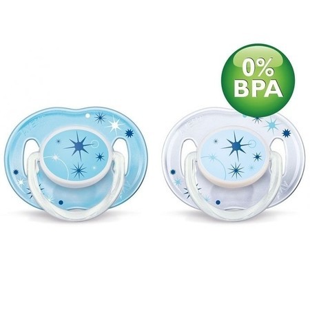 Соска-пустышка AVENT силиконовая ночная для девочки (0-6 мес.), 2  шт. (арт. 86452)