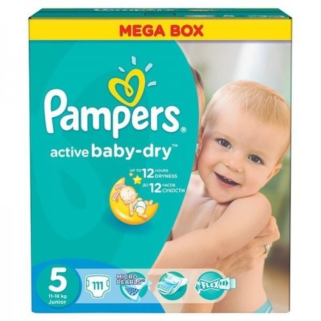 Подгузники PAMPERS Active baby Junior (11-18кг), 110 шт.