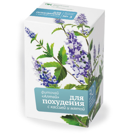 Чайный напиток АЛТАЙ №3 для похудения с кассией и мятой фильтр-пакеты 2г, 30 шт.