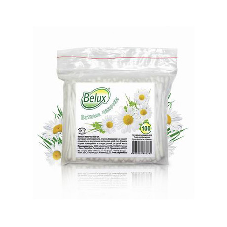 Ватные палочки BELUX, 100 шт.  (п/э уп.)