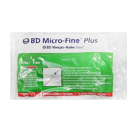 Шприц инсулиновый Micro-Fine + c иглой 1мл U-40